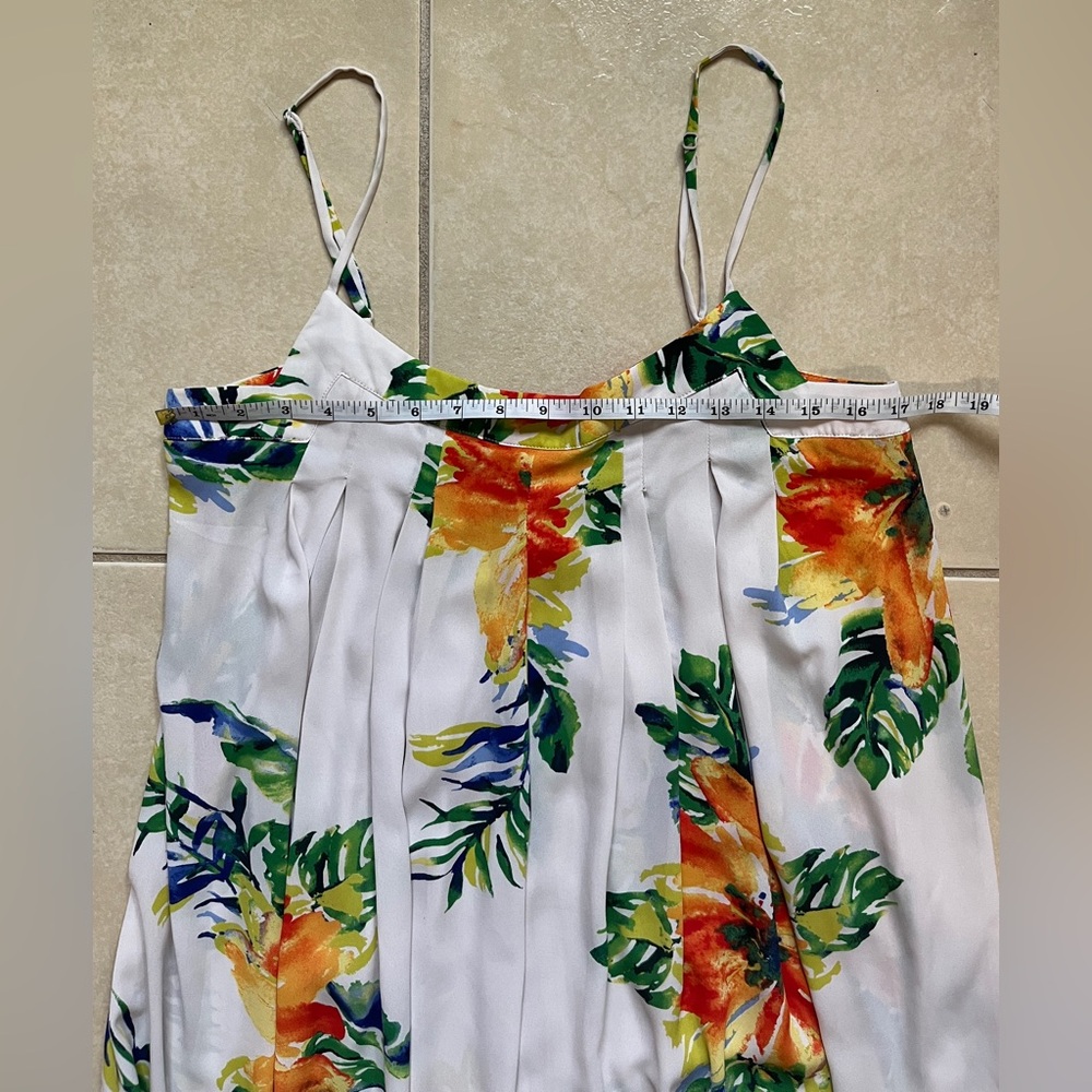 ARK & CO FULL LENGTH SPAGHETTI STRAP MULTI-FLORAL PRINT MAXI DRESS SIZE, L Beach - Picture 6 of 16